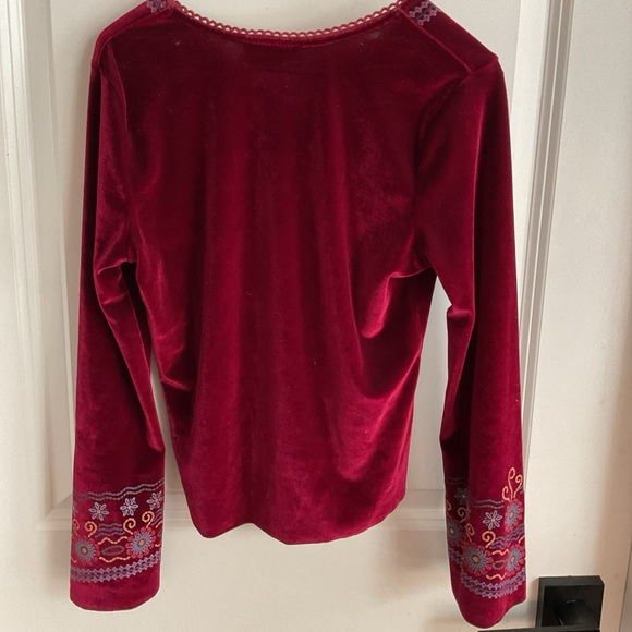 Knitworks - Long Sleeve Pullover Velvet Top - Maroon - Girls Size Medium - Picture 5 of 13